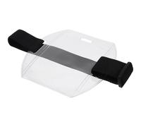 2pcs Arm Badge Holder Adjustable Black PVC Id Card Holder