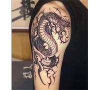 2pcs Arm Snake Dark Female Male Herbal Temporary Tattoo Stickers, Semi-permanent Non-reflective, Waterproof, Lasting 2 Weeks, Fake Tattoos