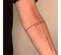 2pcs Armband Line English Herbal Temporary Tattoo Stickers, Semi-permanent Non-reflective, Waterproof, Lasting 2 Weeks, Fake Tattoos(A)