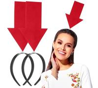 2PCS Arrow Headband, Funny Arrow Through Head Hair Hoop for Halloween and Carnival, Lightweight Red Photo Props for Birthday, Easter and Cosplay Party Accessories