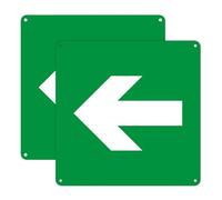 2pcs Arrow Signs Directional Sign Reflective Aluminum Warning Signage for All Directions (Green - Arrow, 20 * 20cm)