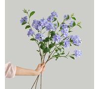 2PCS Artificial Blue Plumbago Flowers - 33.8" Long Fake Flowers for Home Decor for Office Garden Party Dining Table Decoration (Blue)