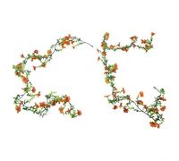 2pcs Artificial Flower Vines 1.8m Long Violet Garland with 132 Stems per Vine for Wedding Arch Garden Fence Stair Rail Indoor Outdoor Hanging Decoration Plastic Faux Floral Rattan(orange)