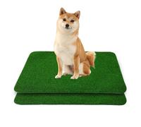 2PCS Artificial Grass Mat for Puppy 46 x 36 cm, Dog Potty Training Turf Washable Artificial Turf Pet Pee Mat Reusable Fake Grass Replacement Pad for Small Dogs