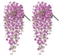 2Pcs Artificial Hanging Flower Plant For Garden Outside And Inside 70cm Hanging Vine Plant Drooping For Wedding Flower