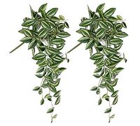 2pcs Artificial Haning Plants 67cm Fake Ivy Vine Fake Hanging Plant Greenery Artificial Foliage Faux Wandering Jew Plant Leaves for Wall Home Shelf Office Garden Wedding Indoor Outdoor Decoration