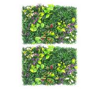 2PCS Artificial Hedges Panels, 40 * 60cm Grass Plant Wall Panels Garden Privacy Screening Panel Vine Leaf Decoration(C)