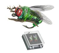 2pcs Artificial Lures Attractant Baits Fishing Tackle Gear Fly Bees Floating Lure Fly Fishing Hook Baits Enhances Fish Hook Rate