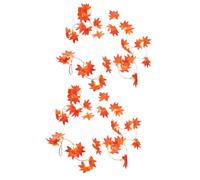 2pcs Artificial Maple Leaf Garland 2.4m Cloth Red Fall Decoration | Realistic Reusable Hanging Piece, Banquet Tables and Seasonal Displays, One Pack, Autumn Accent