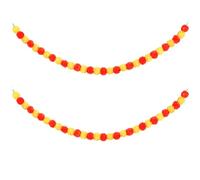 2pcs Artificial Marigold Flower Garland, Diwali Decorations for House, Marigold Garland Decorations, 5ft Artificial Marigold Flower, Parties, Weddings, Home Decoration, Diwali (Yellow & Orange)