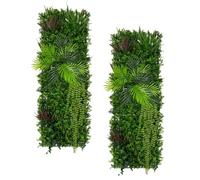 2Pcs Artificial Plant Wall Panel 50 x 150cm Alina Living Foliage Greenery Tiles Indoor Outdoor Weather & UV Resistant Grass Fence Hedge Privacy Backdrop Garden Home Décor Snap & Lock Fixings Included