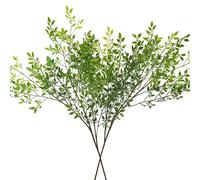 2PCS Artificial Plants 43.3in Faux Greenery Stems Nandina Leaves Branches | Dremisland Artificial Bamboo Plant for Vase Fake Shrubs Plants Green Bushes for Shop Garden Office Home Decor
