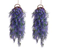 2Pcs Artificial Trailing Flowers Plastic Plants Artificial Trailing Plants Outdoor Hanging Plant Faux Plants for Indoors Malt Grass Decoration for Home Garden Indoor Outdoor Wall Decoration