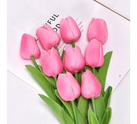 2PCS Artificial Tulip Bouquet for Wedding and Home Decoration, Real Touch Fake Flowers for Elegant Floral Arrangements (Pink)