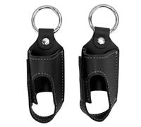 2pcs Asthma Inhaler Holder, Lightweight Portable PU Leather Travel Inhaler Mini Bag, Neoprene Protective Portable Carrying Bag, with Clip On Keychain, for Adults and Kids, Inhaler (Black)