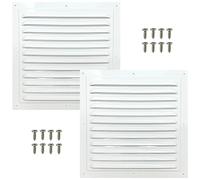 2pcs Attic Vents Gable Vents for Shed Shed Vent Kit with Screen Mesh Square Vent Louvered Vent Grille for Storage Shed Garage Ceiling Exterior Door House Attic (White,10 x 10 Inch)