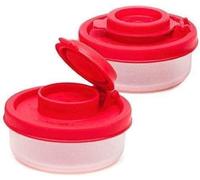 2Pcs Attractive Red Small Salt and Pepper Shakers for On The Go - Mini Shaker Set for Salt and Pepper with Lid to Take with You - Perfect for Travel, Camping and to-Go 40G, Salt Shakers