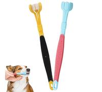 2PCS Autism Toothbrush 3 Sided Toothbrush Blue and Yellow Combinations Autism Toothbrush Kids Bilateral Autistic Care Chewable Toothbrush Large Angle Soft Complete Teeth and Gum Care Deep Cleaning