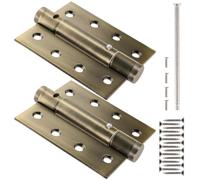 2pcs Auto Closing Door Hinge Heavy Duty Aluminum Alloy for Standard | Adjustable Operation, Stable Performance, Residential Bathroom Use, Golden Finish, Exterior Door Fitting