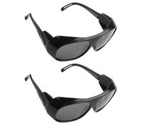2pcs Auto Darkening Welding Glasses True Colour View Solar Powered Safety Eyewear with Blue Light Blocking for TIG MIG MMA Grinding Wide Temple Design(Gray)
