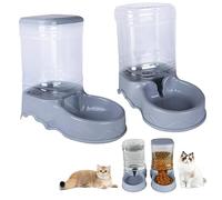 2Pcs Automatic Cat Feeder And Water Dispenser,3.5L Small Medium Pet Automatic Food Feeder And Waterer Dispenser Set Travel Supply Feeder For Small & Medium & Big Dogs Cats And Pets Animals