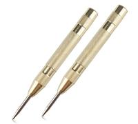 2Pcs Automatic Center Punch, 5'' Premium Spring Loaded Center Punch, Adjustable Spring Loaded Center Hole Punch, Heavy Duty Steel Automatic Center Marker Punch Tool for Metal, Wood, Glass by RNSXYAT