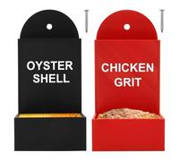 2Pcs Automatic Chicken Feeder Wall Mounted Poultry Feeder Creative Chicken Grit and Oyster Shell Feeders Hanging Poultry Waterer for Chickens, Ducks, Goose Turkeys