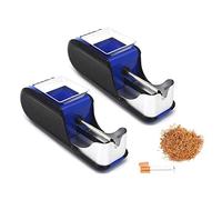 2Pcs Automatic Cigarette Rolling Machine, Electric Tobacco Injector Filling Roller Maker Mini(Blue)