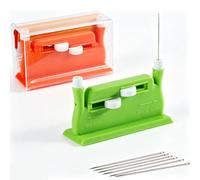 2PCS Automatic Needle Hand Threader, Automatic Needle Threader with 10 Embroidery Needles Easy Needle Threader Tool for Clothes Crafts Stitch Embroidery Accessories