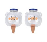 2pcs automatic plant watering tools with pig design, for delivering slow and steady water to indoor and outdoor plants