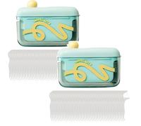 2PCS Automatic Pop-Up Dental Floss Dispenser, Portable Refillable Floss Pick Holder with 10 Flosses Picks, One-Touch Travel Toothpick Case for Home Office Travel Outdoor (B-2PC)