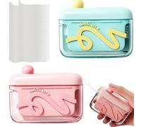 2PCS Automatic Pop-up Portable Floss Dispenser with 100Pcs Dental Floss, Travel Floss Picks, Dental Floss Case, One-Touch Travel Toothpick Case for Home Office Travel Outdoor (A)