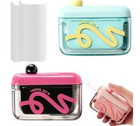 2PCS Automatic Pop-up Portable Floss Dispenser with 100Pcs Dental Floss, Travel Floss Picks, Dental Floss Case, One-Touch Travel Toothpick Case for Home Office Travel Outdoor (C)