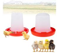 2PCS Automatic Poultry Feeding Set - Chicken Feeder and Chicken Water Dispenser Set for Hens, Ducks& Quails and Baby Chicks | Gravity-Fed Chick Feeder & Drinker for Coops & Backyard Flocks