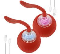 2Pcs Automatic Rolling Cat Ball Interactive Cat Toy USB Rechargeable 360° Smart Automatic Rolling Ball 3 Mode Interactive Rolling Dog Ball Interactive Cat Ball Toy Rolling Ball for Cat (2pcs red B)