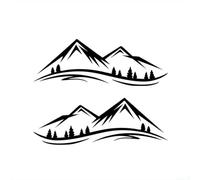 2PCS Automotive-Grade Vinyl Decal for RV Camper For Caravan Trailer Van Truck with Forested Mountain Scene