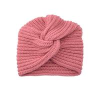 2pcs Autumn Winter Warmer Ear Knitted Headband Headgear Women's Crochet Cross Wide Stretch Hairband Headwrap For Winter(Pink)