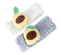 2pcs Avocado Headband White Cloth Elastic Hair Accessory | Comfortable Skin Friendly Design, without Shedding, Adorable Shape, for Exercising and Washing Face