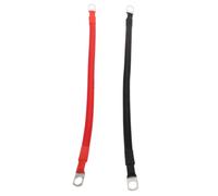 2pcs Awg Battery Cable Copper Wire with Ring Terminals for Cars | PVC Insulation, 12v and 24v Use, Black Red Pair, Workshop Fit, Chassis Ground