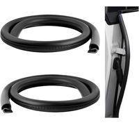 2Pcs B Pillar Car Door Weather Stripping, 21.5in Thickened Rubber Edge Trim with U-Shaped Metal Clips for Windproof & Noise Reduction Automotive Trim Seal, Compatible with All Vehicles