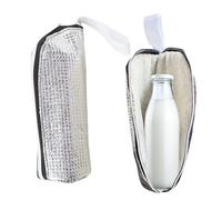2PCS Baby Bottle Cooler Bag, Aluminum Foil Fiber Water Cup Insulated Cover 8.5x25 Cm, Cold & Heat Preservation Large Capacity for Various Sizes of Cups, Washable and Sturdy