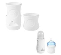 2pcs Baby Bottle Sleeves, Silicone Bottle Covers for Baby Super Elasticity Bottom Reinforcement Design Suitable for Natural Glass Baby Bottles Compatible with Philips Avent(White)