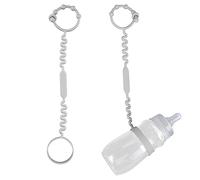 2pcs Baby Bottle Strap, Silicone Sippy Cups Strap Elastic Bottle Bungee Kids Toy Safety Straps Silicone Toy Clips Sippy Cup Strap for High Chair, Stroller, Home, Outdoor