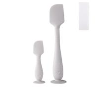 2pcs Baby Diaper Cream Spatula with Travel Case, 2 Sizes Soft Flexible Silicone Butt Paste Applicator Baby Diaper Rash Cream Spatula Bum Brush for Newborn(Grey)