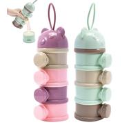 2Pcs Baby Formula Dispenser, 4 Layers Baby Formula Container Stackable Milk Powder Dispenser BPA Free Non-Spill Travel Container On The Go