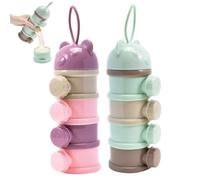 2Pcs Baby Formula Dispenser, 4 Layers Baby Formula Container Stackable Milk Powder Dispenser BPA Free Non-Spill Travel Container On The Go..