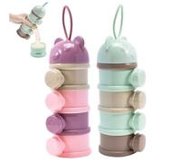 2Pcs Baby Formula Dispenser, 4 Layers Baby Formula Container Stackable Milk Powder Dispenser BPA Free Non-Spill Travel Container On The Go.