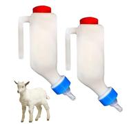 2PCS Baby Goat Bottle, 500ml Plastic Goat Feeder with Scale, Hanging Milk Feeding Supplies for Little Lamb Calf SheepGoat Bottles for Feeding Baby Goats