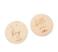 2pcs Baby Growth Commemorative Cards Creative Wooden for Monthly Photos | Timber Keepsake Set, Photo Album and Social Media Use, Capture Baby's Monthly Age with Style