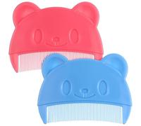 2Pcs Baby Hair Combs: Plastic Cute Cradle Cap Comb for Babies - Gentle Touch - Easy to Hold- Bear Shaped Bath Brush for Newborn Baby Cradle Cap Dandruff (Random Color）